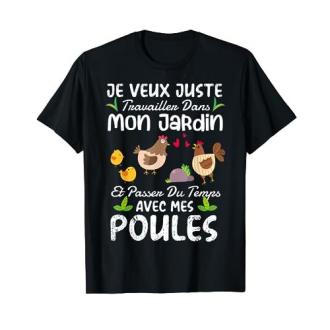 Tee-shirt humoristique jardinier avec inscription Je veux juste travailler dans mon jardin.