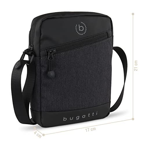 Sac bandoulière Bugatti compact, élégant avec poches zippées et bandoulière ajustable pour homme actif.