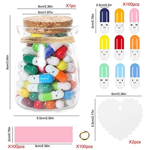 Bouteille de capsules messages personnalisables, cadeau original et touchant pour exprimer affection et souvenirs à vos proches et collègues.