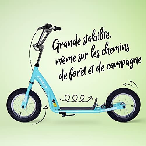 Trottinette rétro Apollo pour enfants avec grandes roues et frein à main sécurisé pour cadeau durable et amusant.