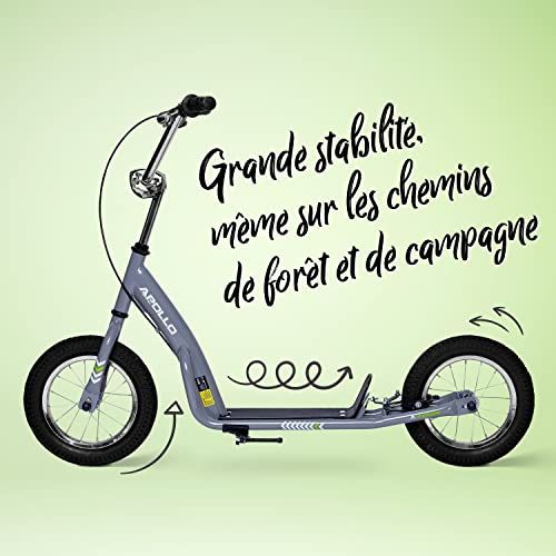 Trottinette rétro Apollo pour enfants avec grandes roues et frein à main sécurisé pour cadeau durable et amusant.