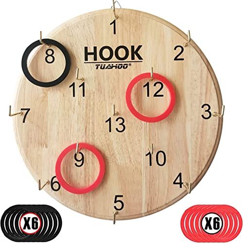 Jeu de lancer d'anneaux en bois pour amusement familial et compétitif