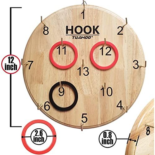 Jeu de lancer d'anneaux en bois mural pour famille et amis, divertissement sûr et esthétique.