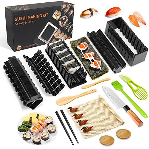 Kit complet pour sushis maison, cadeau idéal pour cuisiniers créatifs et moments familiaux amusants.