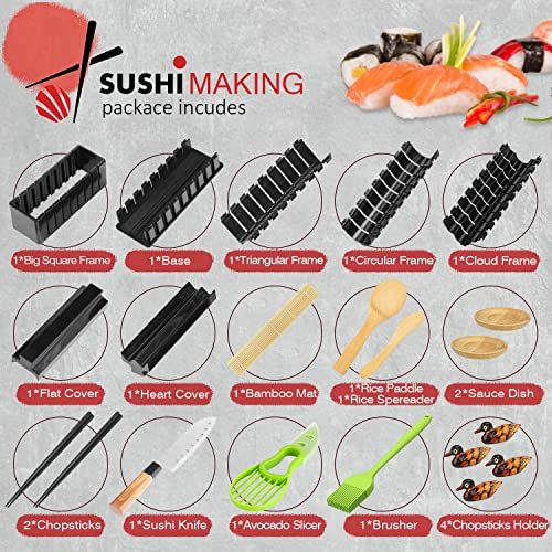Kit complet pour faire des sushis, parfait cadeau cuisine créative, expérience culinaire japonaise interactive et amusante en famille ou entre amis.