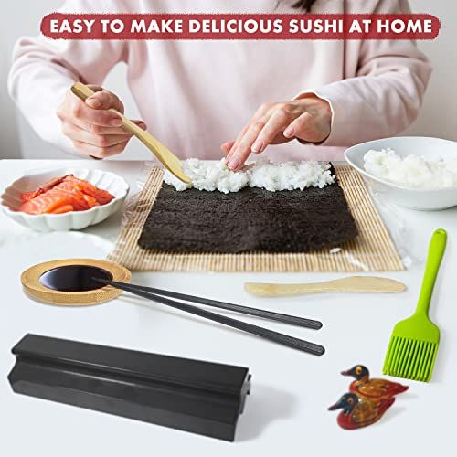 Kit complet pour faire des sushis, parfait cadeau cuisine créative, expérience culinaire japonaise interactive et amusante en famille ou entre amis.