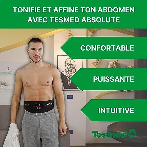 Ceinture abdominale EMS TESMED tonification technologique sans fil confortable avec programmes personnalisables