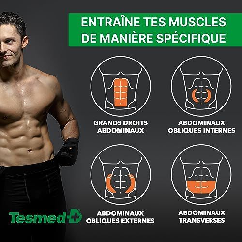 Ceinture abdominale EMS TESMED tonification technologique sans fil confortable avec programmes personnalisables