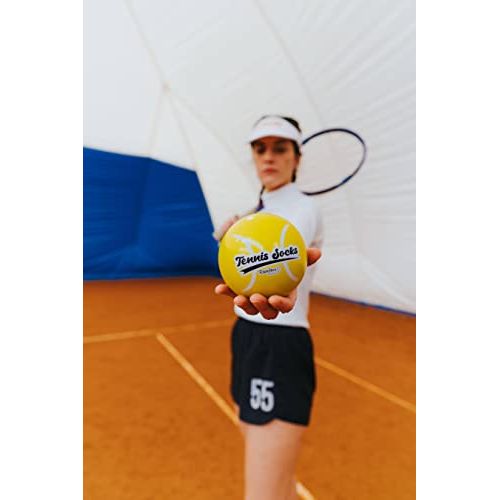 Chaussettes originales pour fans de tennis, motifs joueurs et raquettes, cadeau parfait en boîte balle, confort et style assurés.