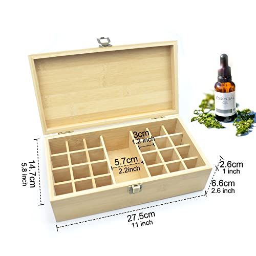 Coffret de rangement en pin pour 24 huiles essentielles au design élégant et fonctionnel.