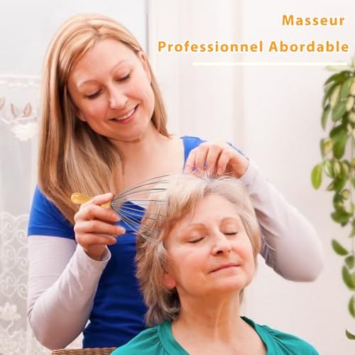 Masseur de cuire chevelu manuel en bois pour relaxation et bien-être