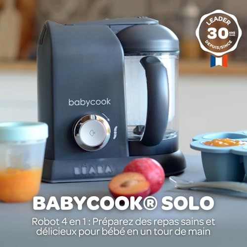 Robot culinaire Babycook Béaba pour cuisson vapeur, mélange, décongélation et réchauffage des aliments, idéal pour cadeau aux nouveaux parents.