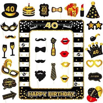 Photobooth spécial 40 ans, cadre photo gonflable, accessoires amusants, cadeau idéal pour anniversaire, souvenirs inoubliables, ambiance festive et rires garantis.