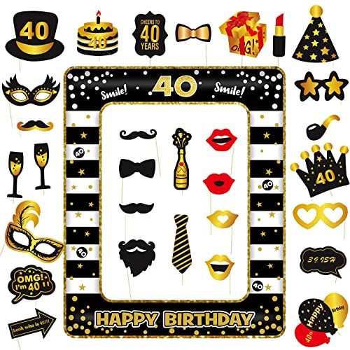 Photobooth spécial 40 ans, cadre photo gonflable, accessoires amusants, cadeau idéal pour anniversaire, souvenirs inoubliables, ambiance festive et rires garantis.