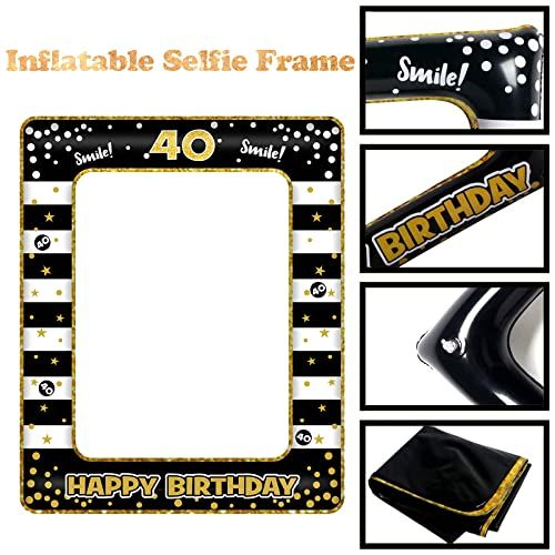 Photobooth spécial 40 ans, cadre photo gonflable, accessoires amusants, cadeau idéal pour anniversaire, souvenirs inoubliables, ambiance festive et rires garantis.