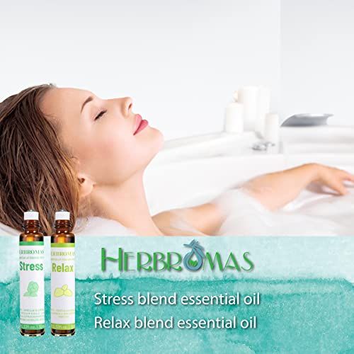 Coffret d'huiles essentelles Herbaromas pour bien-être, avec boîte élégante et six aromes différents.