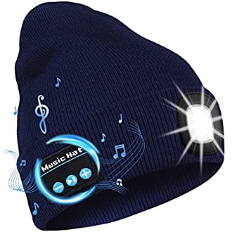 Bonnet avec lampe et bluetooth pour écouter la musique