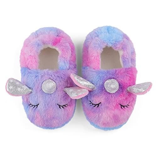 Pantoufles licorne colorées et confortables pour cadeau