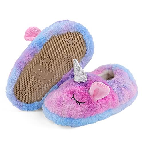 Pantoufles licorne colorées et confortables pour cadeau