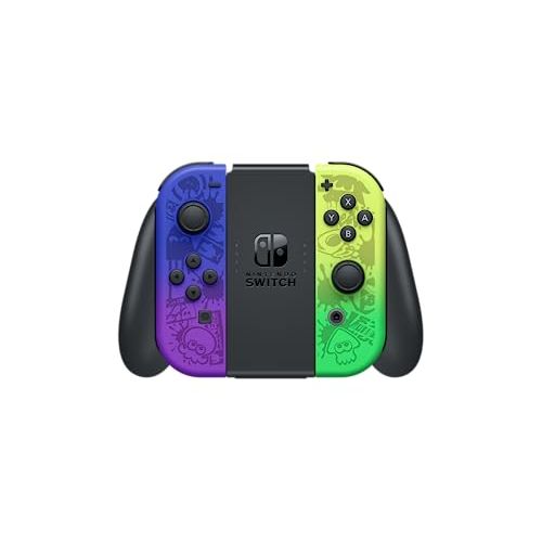 Console Nintendo Switch Oled design Splatoon 3, écran vibrant et mobilité idéale, cadeau parfait pour passionnés de jeux vidéo et collectionneurs.