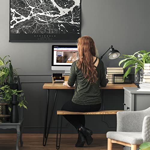 Organisateur de bureau et clavier en bambou Relaxdays, élégant et pratique, pour espace de travail ordonné, ergonomique et stylisé, cadeau idéal.