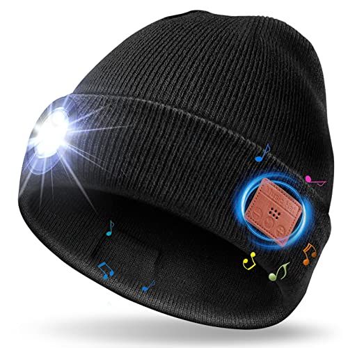 Bonnet connecté Bluetooth pour sportives: chaleur, musique et lumière pour aventures hivernales stylées et confortables.