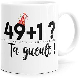 Mug anniversaire 50 ans rigolo Luigi Collection Dino Mugs - bonne humeur dès le petit déjeuner