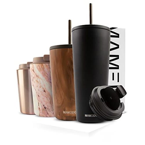 Mug isotherme élégant double tête pour boissons chaudes et froides, disponible en plusieurs tailles et couleurs.
