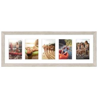 Cadre photo Americanflat 5 vues, 20x60 cm, MDF et verre trempé, idée cadeau déco pour afficher souvenirs et panoramas.