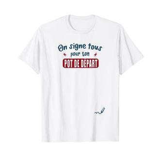 Tee-shirt blanc à dédicacer avec feutre pour cadeau de départ