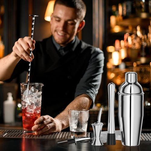 Set cocktail 10 pièces, élégant et pratique, parfait pour amateurs de mixologie et barmans, en acier inoxydable, idéal cadeaux occasions spéciales.