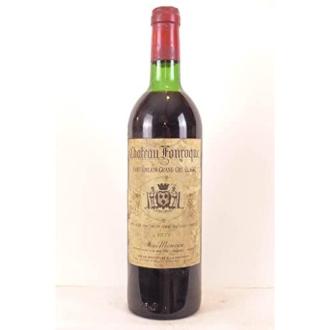 Bouteille de vin Saint-Émilion Château Fonroque 1977, Grand Cru classé, idée cadeau d'anniversaire pour amateur de grands vins de Bordeaux.
