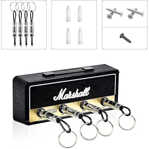 Porte-clés original Marshall avec design guitare emblématique, logo distinctif, cadeau parfait pour amateurs de musique et fans de rock'n'roll
