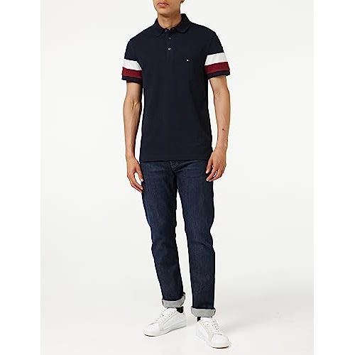 Polo de rugby Tommy Hilfiger pour homme, élégant, 100% coton, coupe confortable, style streetwear revisité.