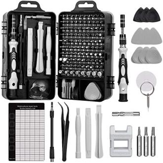 Kit d'outils de précision AOKITO avec 122 pièces pour bricolage et réparation, idéal pour cadeaux et petites réparations.