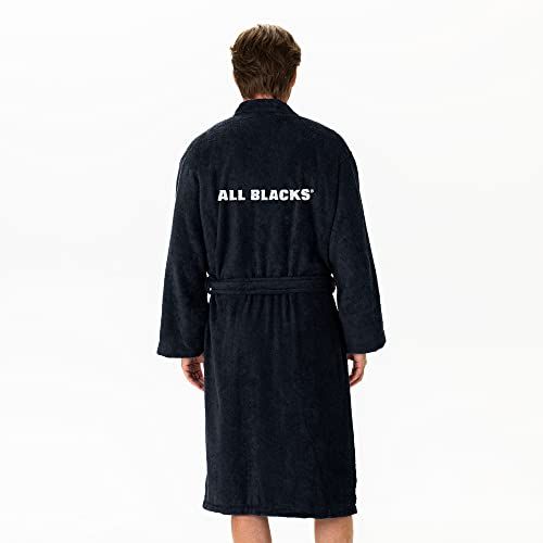 Peignoir All Blacks en coton écoresponsable OKEO-TEX avec broderie