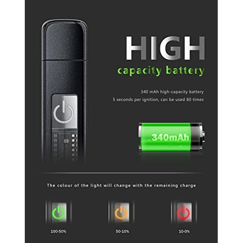 Briquet électrique élégant et pratique, rechargeable USB-C, résistant au vent, parfait pour les cadeaux, idéal pour amateurs d'activités extérieures et gadgets écologiques.