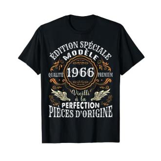 Tee-shirt humour 1966, qualité premium, disponible en variées couleurs et tailles