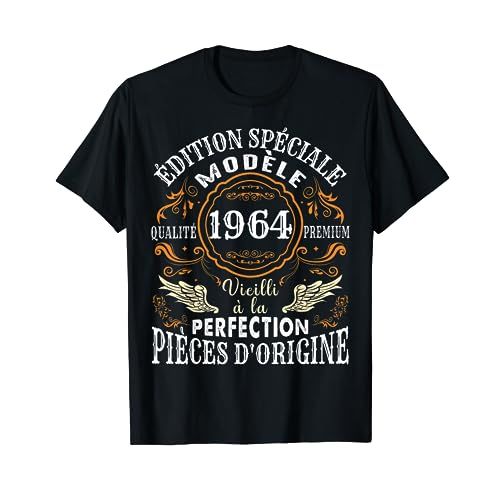 Vintage tee-shirt 1964 pour anniversaire, confort et style nostalgique en dix couleurs