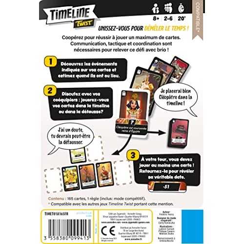 Boîte de jeu Timeline Twist d'Asmodee pour toute la famille