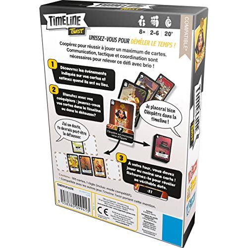 Boîte de jeu Timeline Twist d'Asmodee pour toute la famille