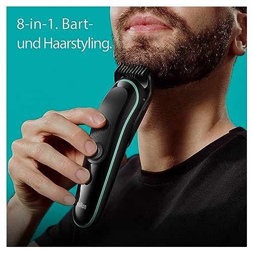 Tondeuse cheveux et barbe Braun 8-en-1, kit multifonction pour hommes, entretien facile, résultat précis, cadeau parfait pour prendre soin de soi.