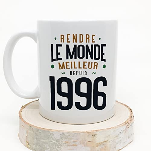 Mug 1996 Mugffins en céramique, message personnalisé Rendre le monde meilleur depuis 1996.