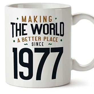 Mug vintage 1977 avec inscription inspirante et design rétro