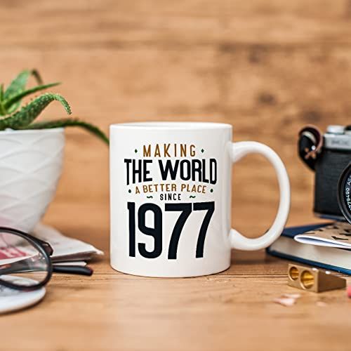 Mug vintage 1977 avec inscription inspirante et design rétro