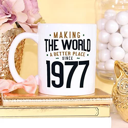 Mug vintage 1977 avec inscription inspirante et design rétro