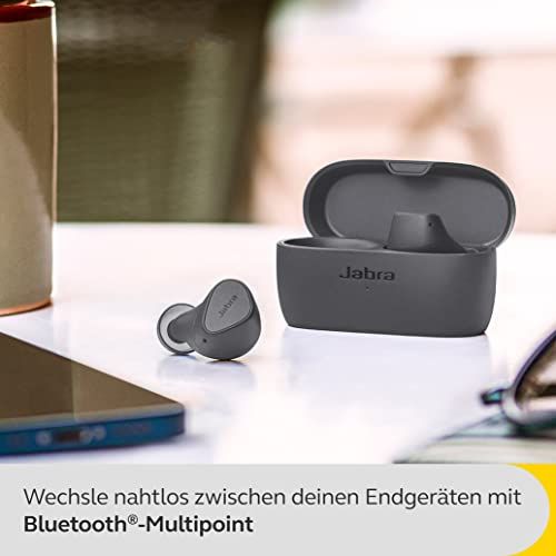 Écouteurs Bluetooth sans fil Jabra Elite 4, design élégant, réduction de bruit active, autonomie 28 heures, cadeau idéal pour musique et télétravail.