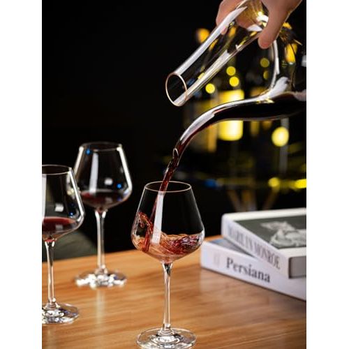 Carafe à décanter en U Smaier, en verre soufflé, améliore aération du vin et décoration de table élégante, cadeau parfait pour amateur de vin.