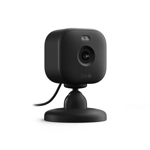 Caméra de surveillance connectée Blink Mini 2, HD 1080p, vision nocturne couleur, notifications en temps réel, système audio bidirectionnel, idéale cadeau sécurité.