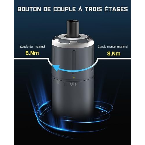 Tournevis électrique Fanttik avec 16 embouts, trois niveaux de couple, technologie avancée, pour bricolage précis et efficace, idée cadeau pour passionné de bricolage.
